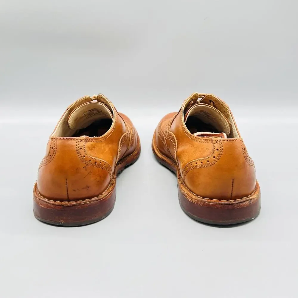Sebago Shoes Mens 10.5 Brown Leather Brattle Wingtip Oxford Lace Up Dress Brogue